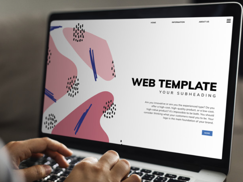 Laptop Mockup with website template