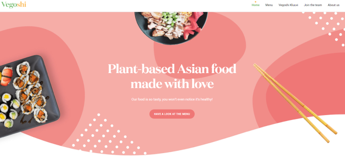 vegoshi plant-based Asian food restaurant