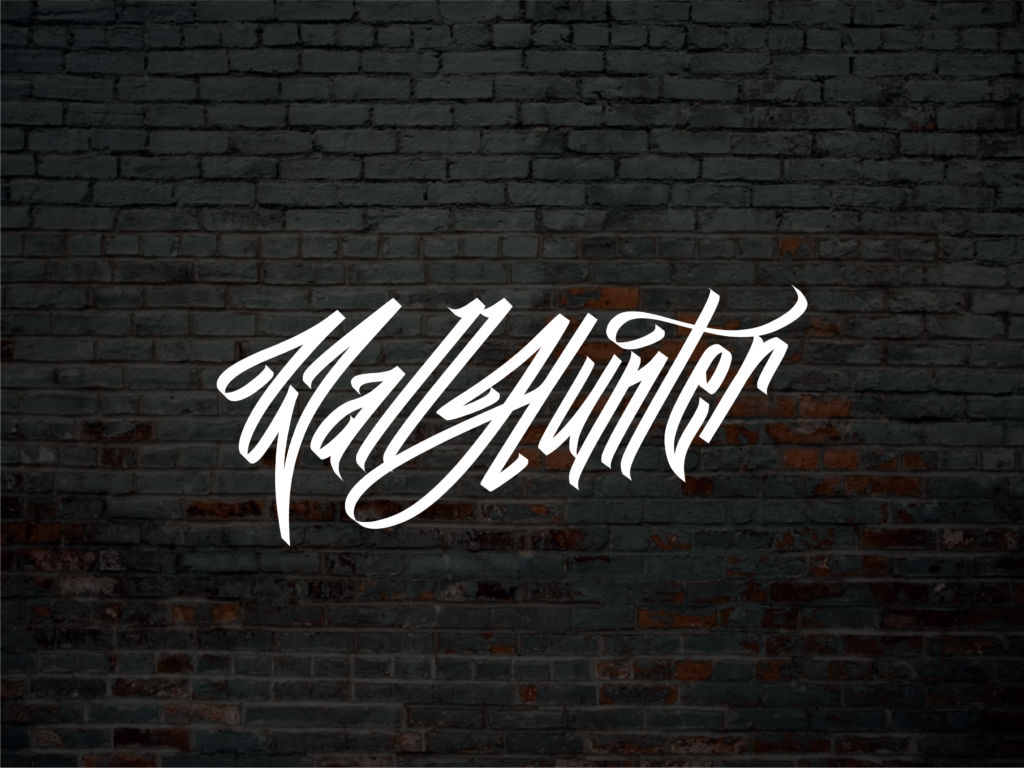 wall hunter cursive,