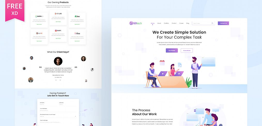 Saas Startup Adobe Xd Website Template Inkyy