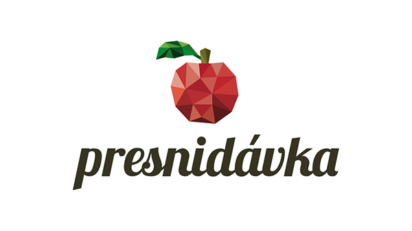 low poly apple fruit logo design