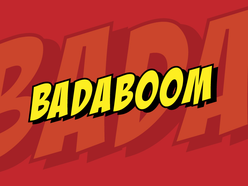 badaboom comic font example