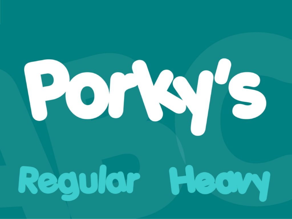 porkys comic font round bold