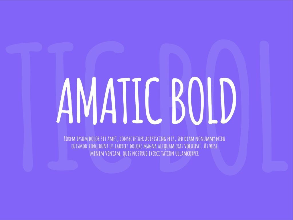 amatic bold free font