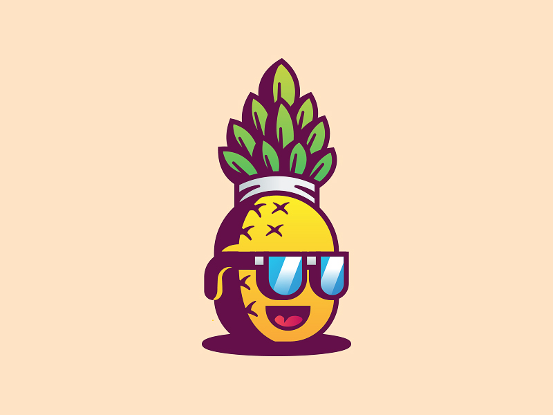 pineapple dude mascot logo