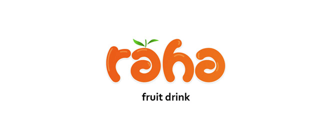 raha fruit typographic logo