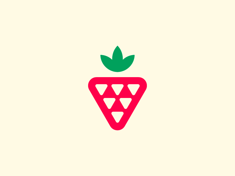 minimalist flat strawberry logo