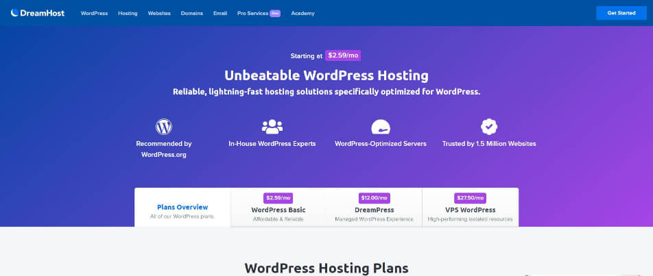 DreamHost - Top 5 Hosting Websites - Inkyy Web Design Blog