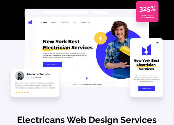 Inkyy Web Design For Electricians - Elements for Logos For Electrical Business by Inkyy