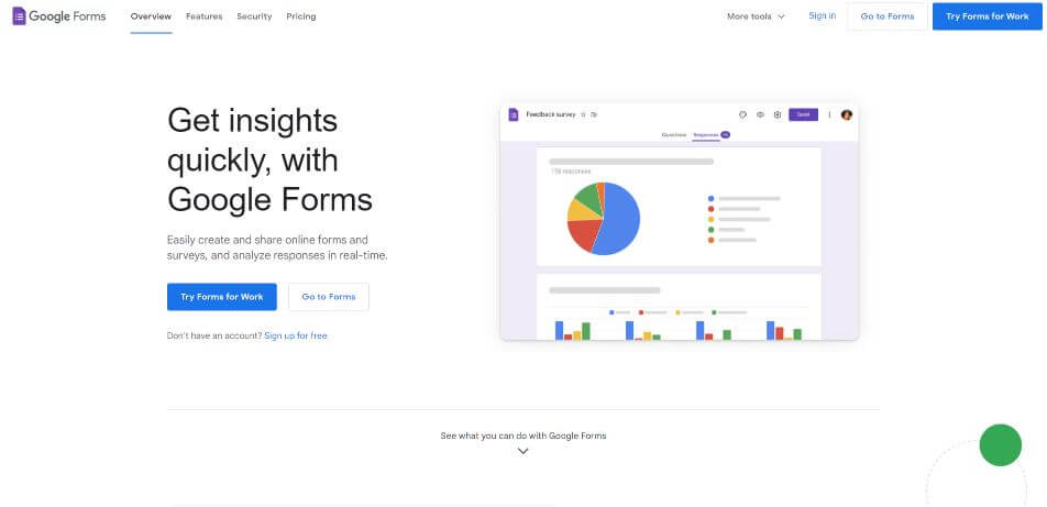 Google Forms Landing Page