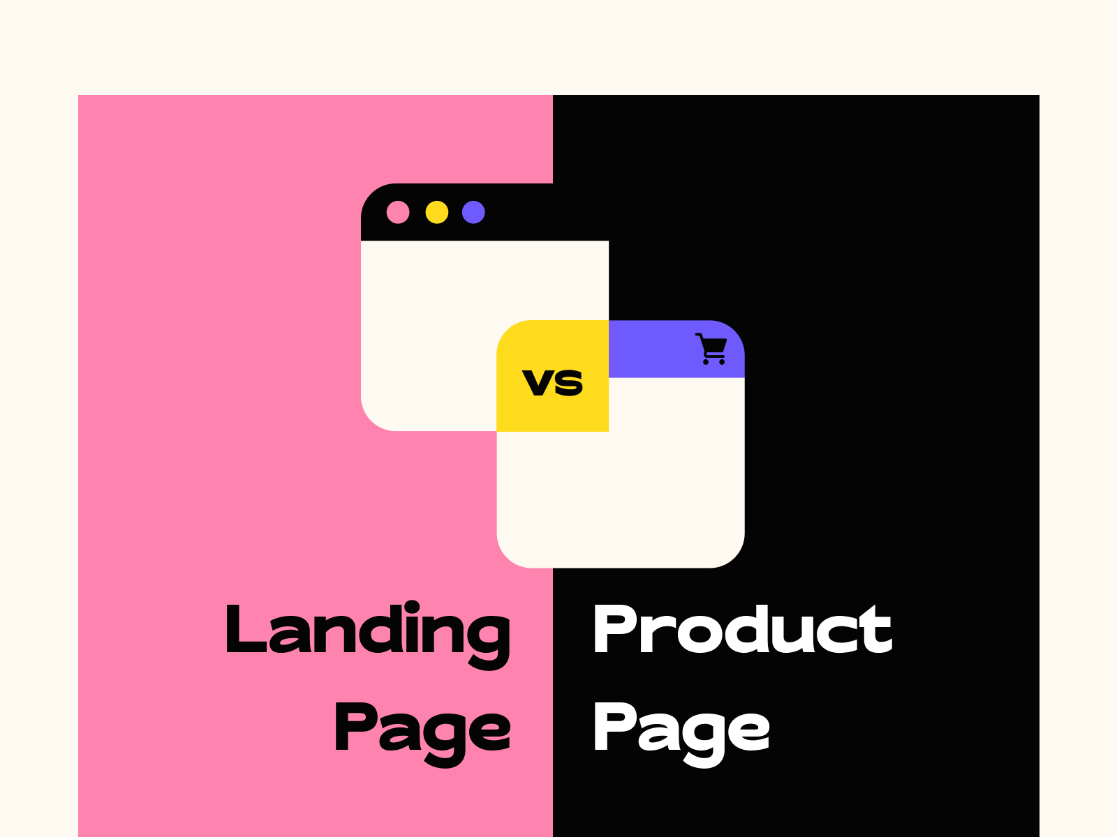 landing page vs product page